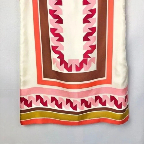 Milly Silk Geometric Print Shift Short Sleeve Mini Dress 0 - Picture 4 of 8